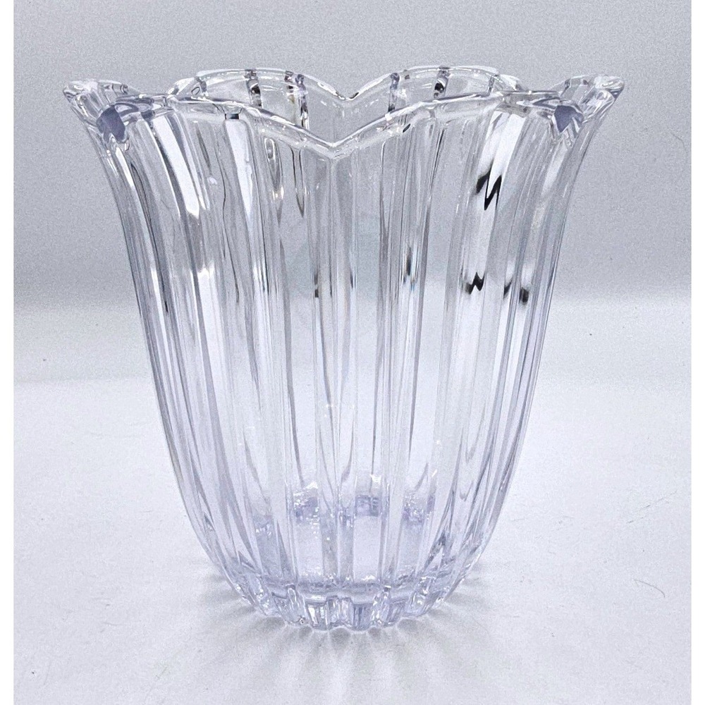 5th Avenue Vintage Ribbed Cut Crystal Tulip Ice Bucket Champagne Wine NO‎ LID